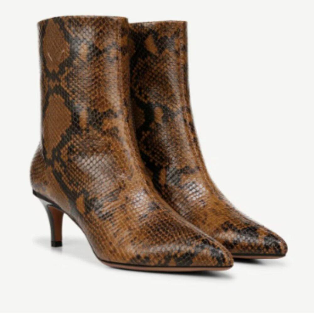 Franco Sarto Anna Leather heeled ankle boots brown snake - 6